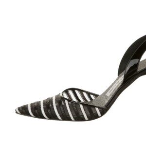 MANOLO BLAHNIK Striped Slingback Pumps